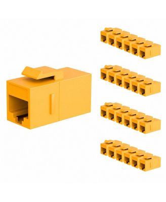 RJ45 10-Gigabit Ethernet Female-to-Female Keystone Coupler Jack, Compatible with Cat5e and Cat6 Ethernet Cables, 25-Pack