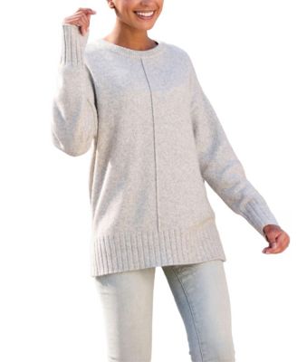 Women's Oversized Crewneck Longline Sweater
