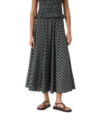 Women's Mavi Godet A-Line Crinkle Midi Skirt