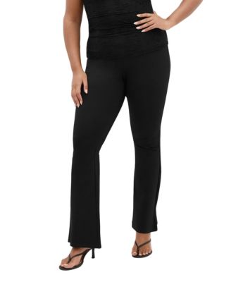 Plus Size Flare-Leg Elastic-Waist Pants