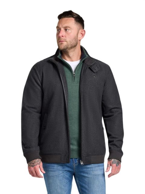 Мужская куртка Raging Bull Big & Tall Harrington Wool-Blend Relaxed-Fit, цвет: Угольный