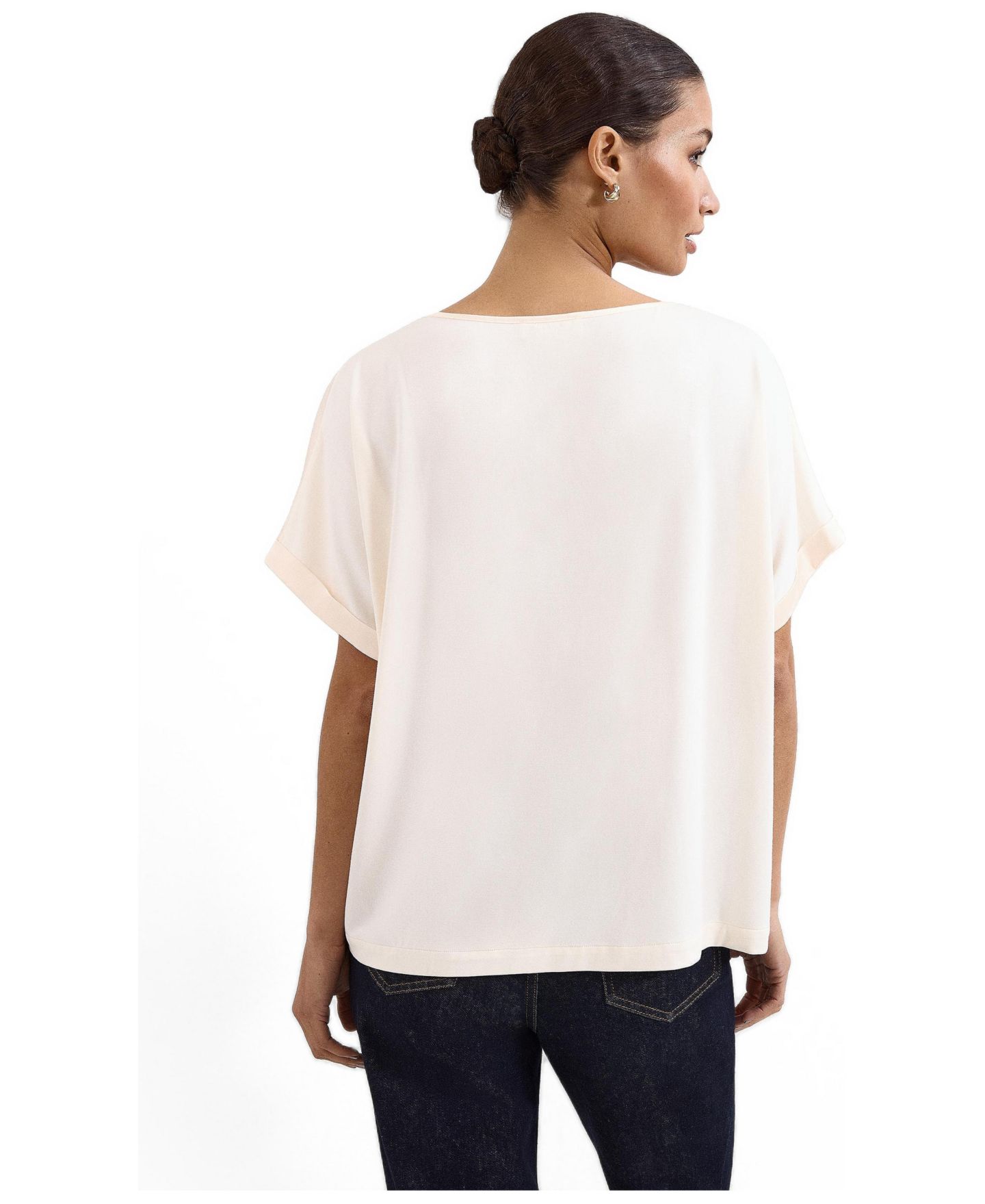 Женская блузка Phase Eight Marion Floral-Print Short-Sleeve Relaxed-Silhouette, цвет: Слоновая кость — фото 2