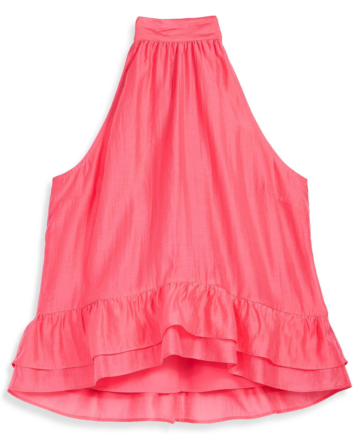 Женский топ On 34th Halter Bow Tie Neck Ruffle Hem, цвет: Коралловый — фото 3