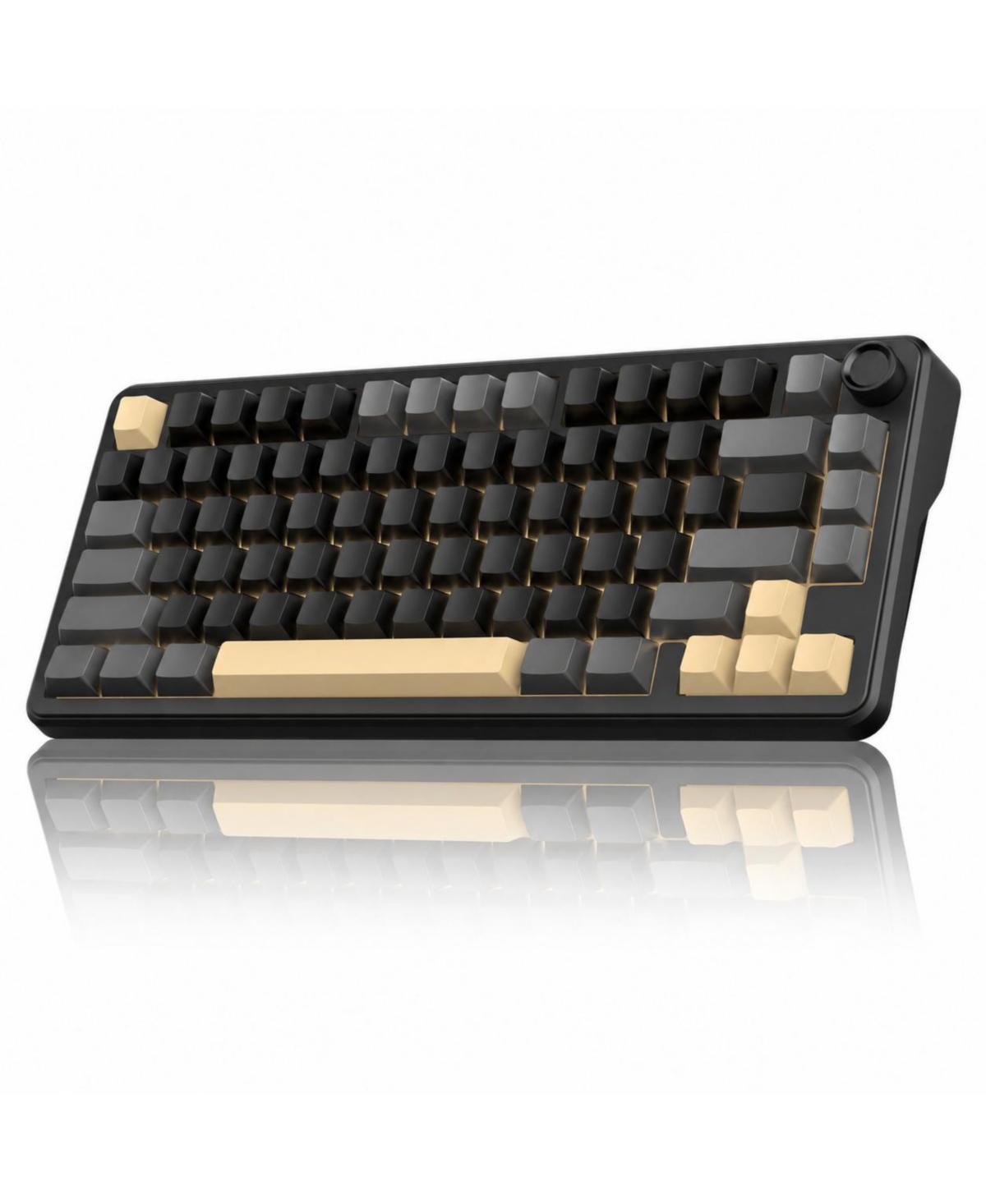 Lofree Wireless Mechanical Gaming Keyboard 75% Hot Swappable Rgb Knob Pbt - Black gold