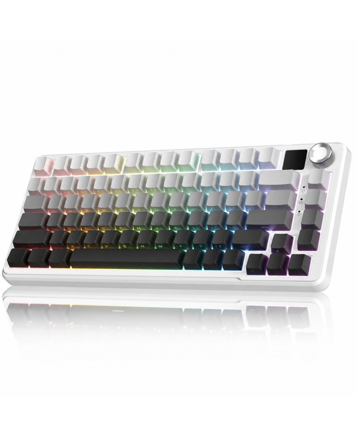 Lofree Wireless Mechanical Gaming Keyboard 75% Hot Swappable Rgb Knob Pbt - Pro gradient snow ash