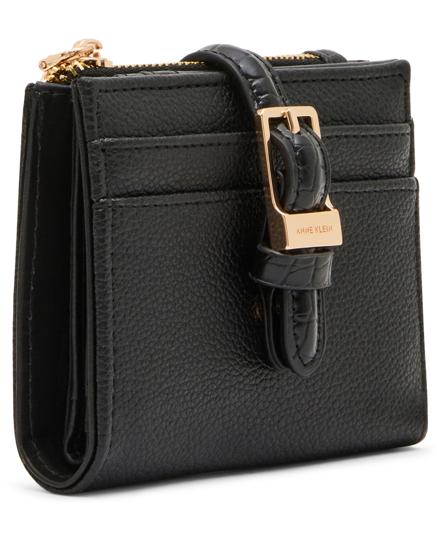 Двойной кошелёк Anne Klein с пряжкой, цвет: Чёрный — фото 4