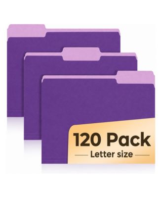 100 Pack Letter Size File Folders 1/3 Cut Tabs For Office Home School