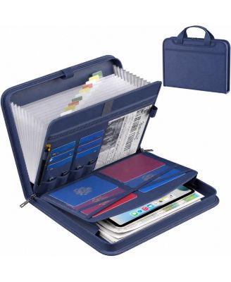 Fireproof Expanding Accordion File Organizer 13 Pockets Labels Handle Portable Document Storage