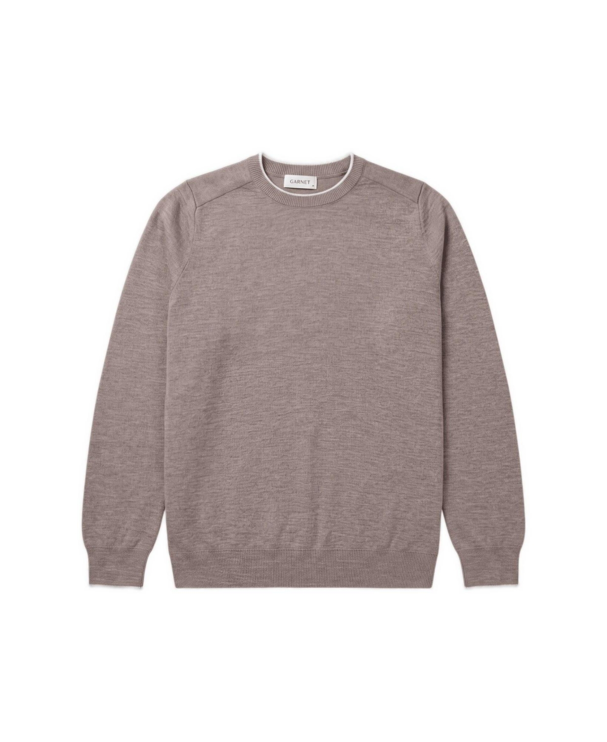Garnet Men's Kingsley Regular-Fit Merino Wool Crewneck Sweater - Coffee