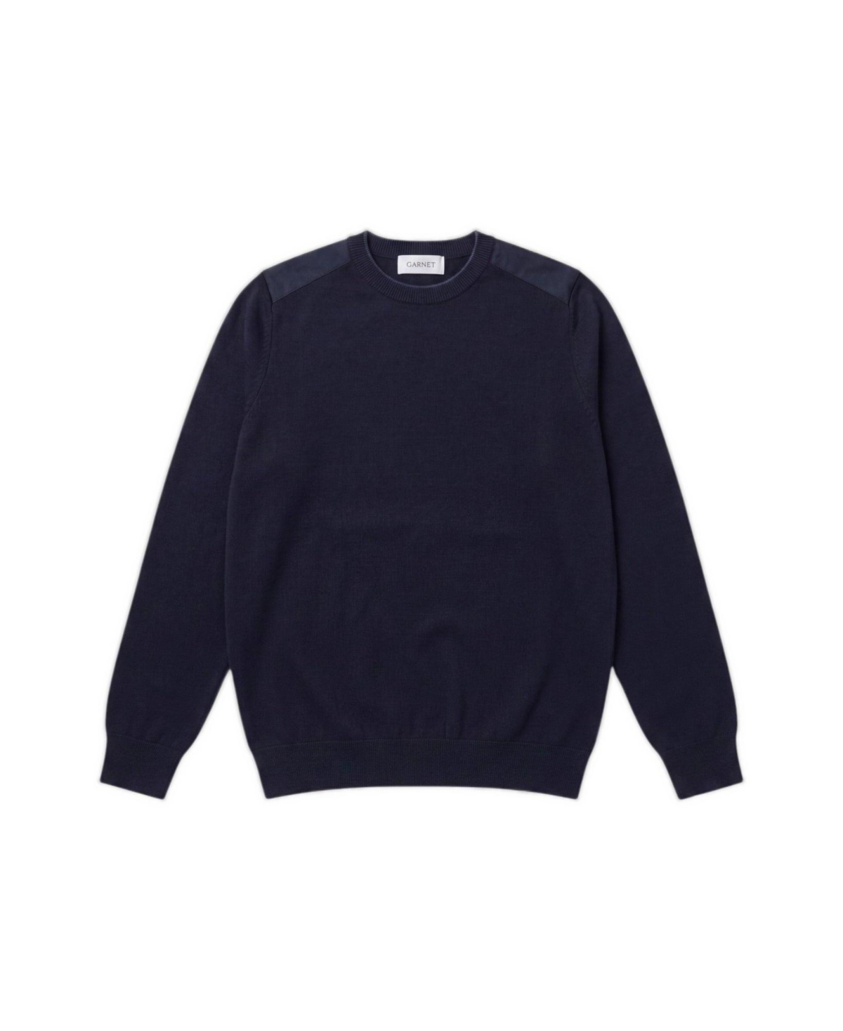 Garnet Men's Kingsley Regular-Fit Merino Wool Crewneck Sweater - Navy