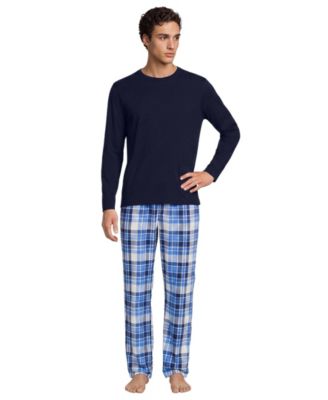 Men's Long-Sleeve Jersey-Knit Tee and Flannel Pants, 2-Piece Set