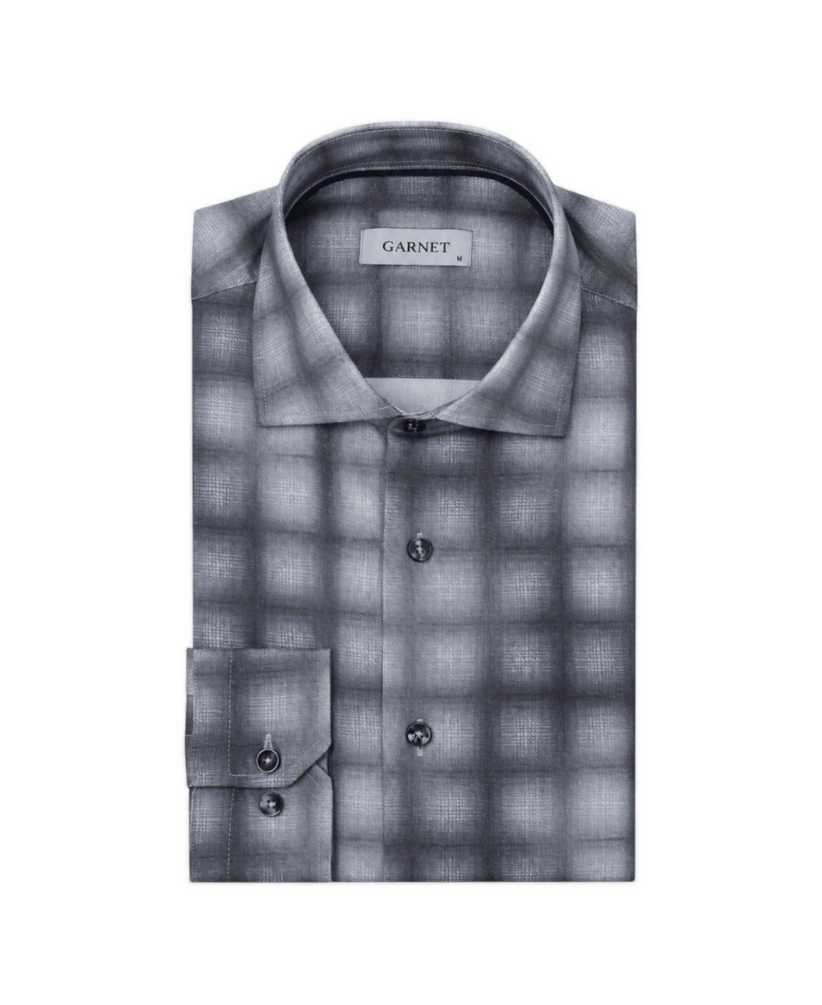 Garnet Men's Ombre Plaid Long-Sleeve Button-Down Shirt