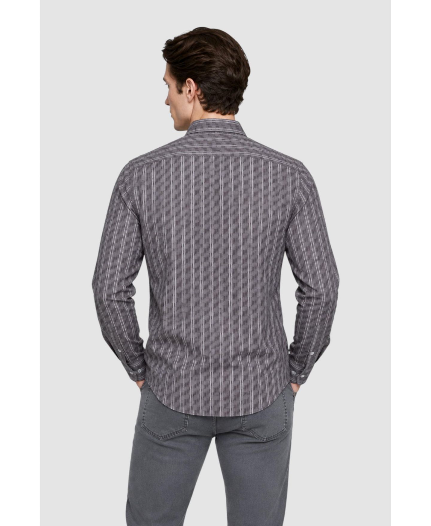 Мужская рубашка Garnet Striped Long-Sleeve, цвет: Угольный — фото 4