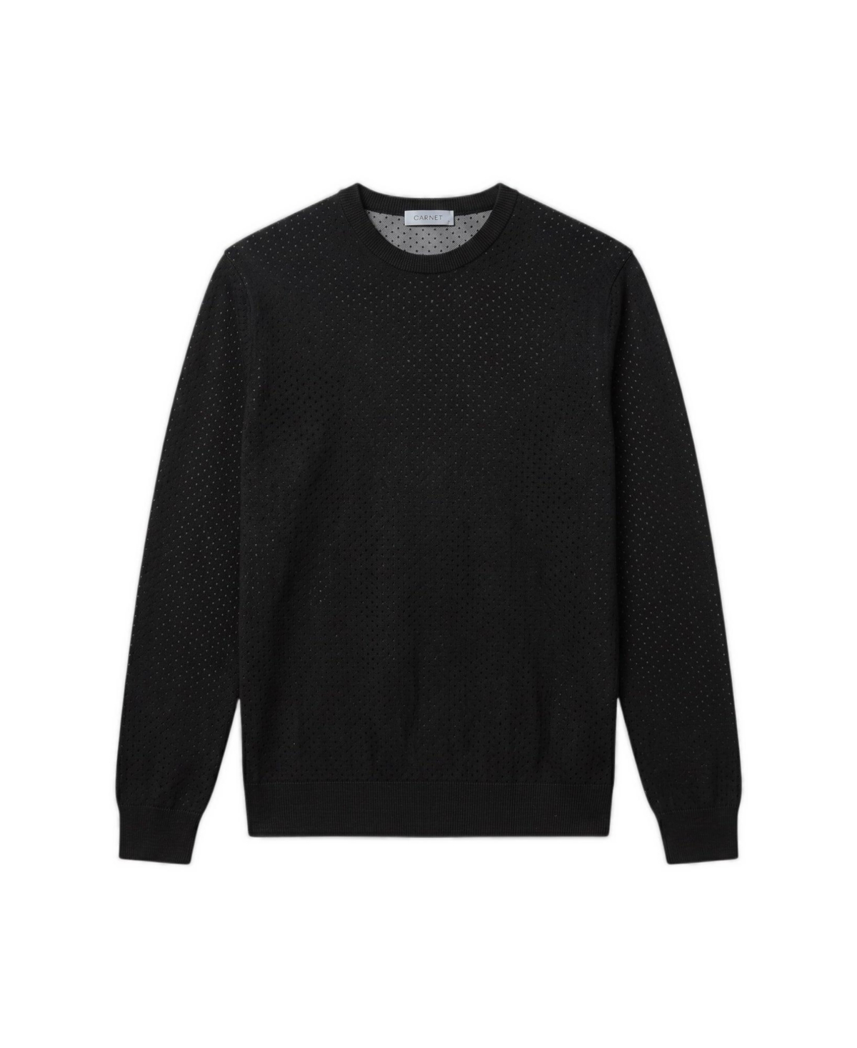 Garnet Men's Regular-Fit Ribbed-Knit Crewneck Sweater - Black