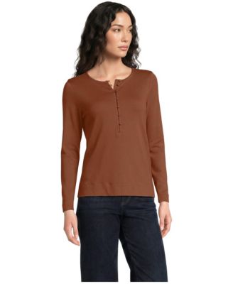 Women's Polished Essentials Long-Sleeve Rib-Knit Henley