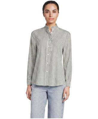 Women's Ruffle Collar Balloon Sleeve Blouse