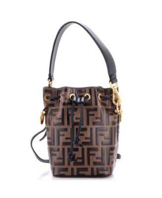 Mini Mon Tresor Bucket Bag Zucca Embossed Leather