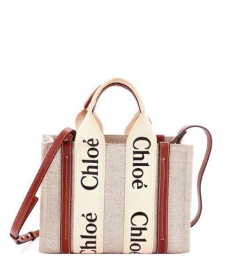 Small Woody Convertible Tote Canvas with Leather