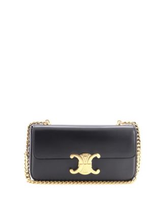 Small Triomphe Chain Shoulder Bag Leather