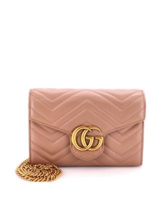 Mini GG Marmont Chain Wallet Matelasse Leather
