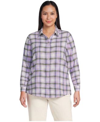 Plus Size Flannel Boyfriend Long Sleeve Shirt