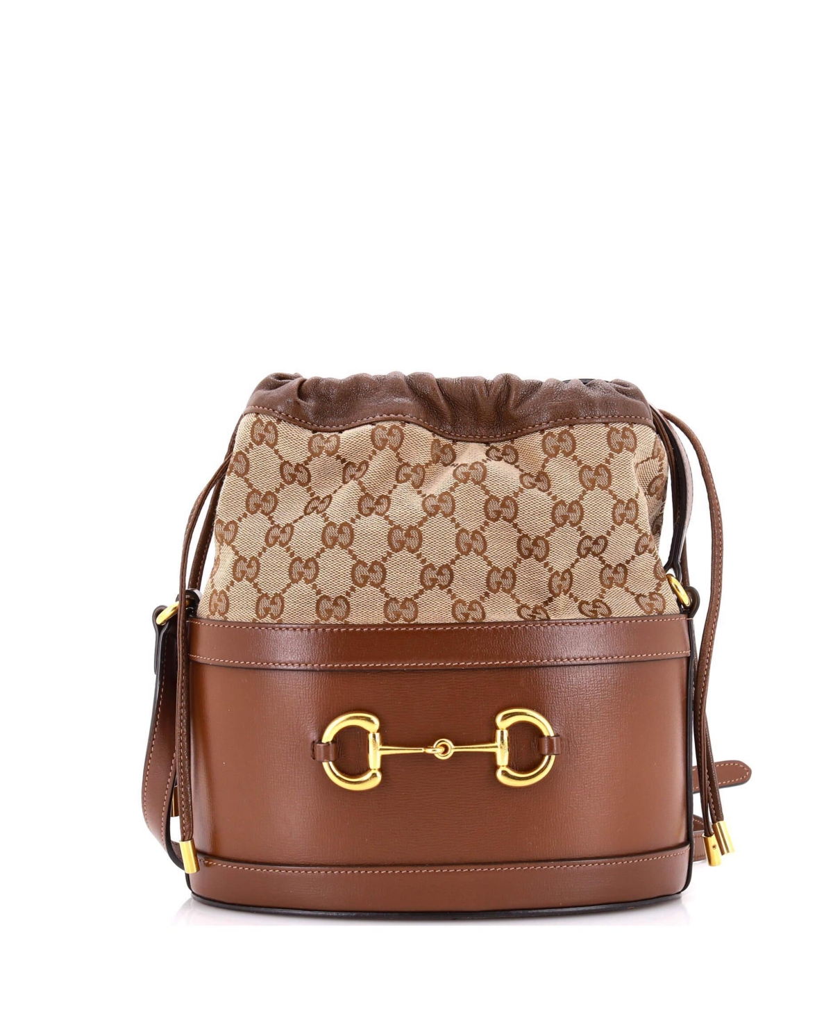 Pre-Owned Gucci Horsebit 1955 Crossbody Bucket Bag - Brown