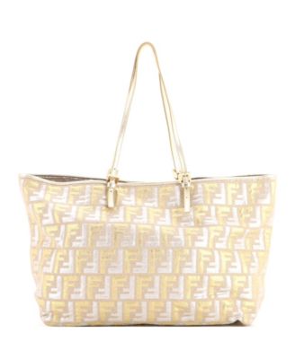 Large Roll Tote Metallic Zucca Canvas