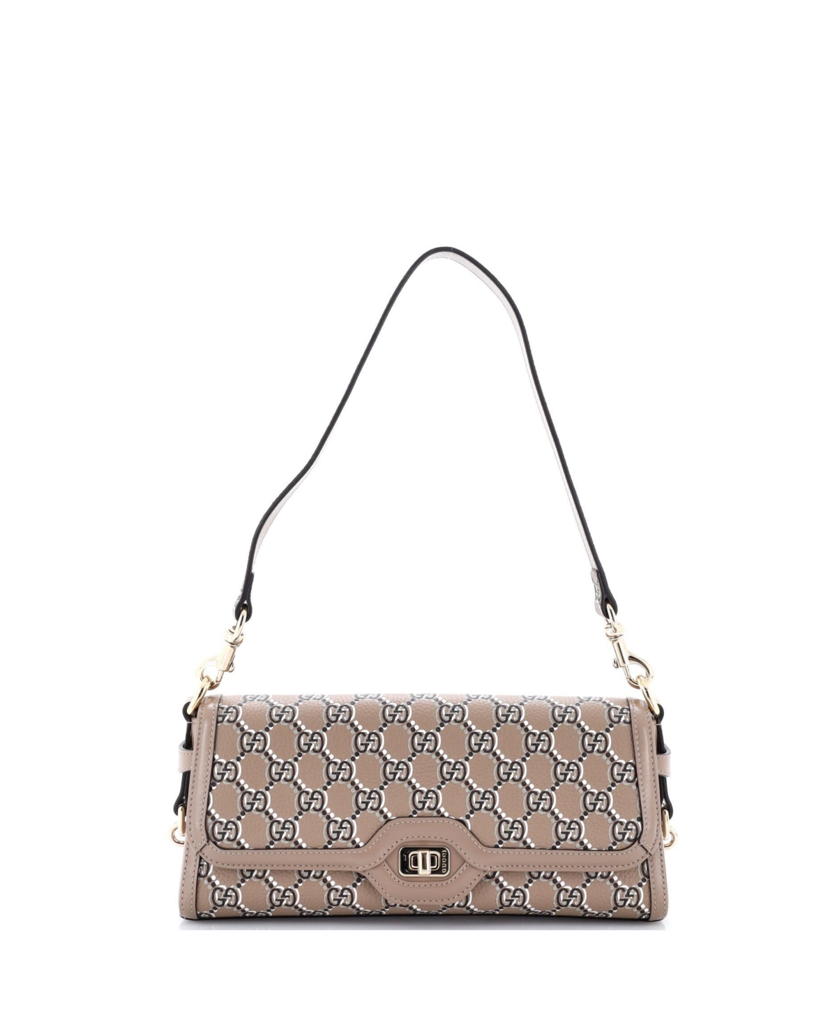 Pre-Owned Gucci Small Luce Shoulder Bag Optical Gg Printed Leather - Brown