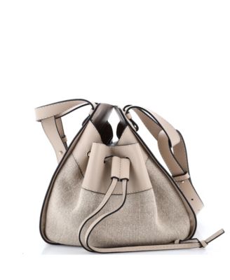 Small Hammock Bag Leather and Canvas