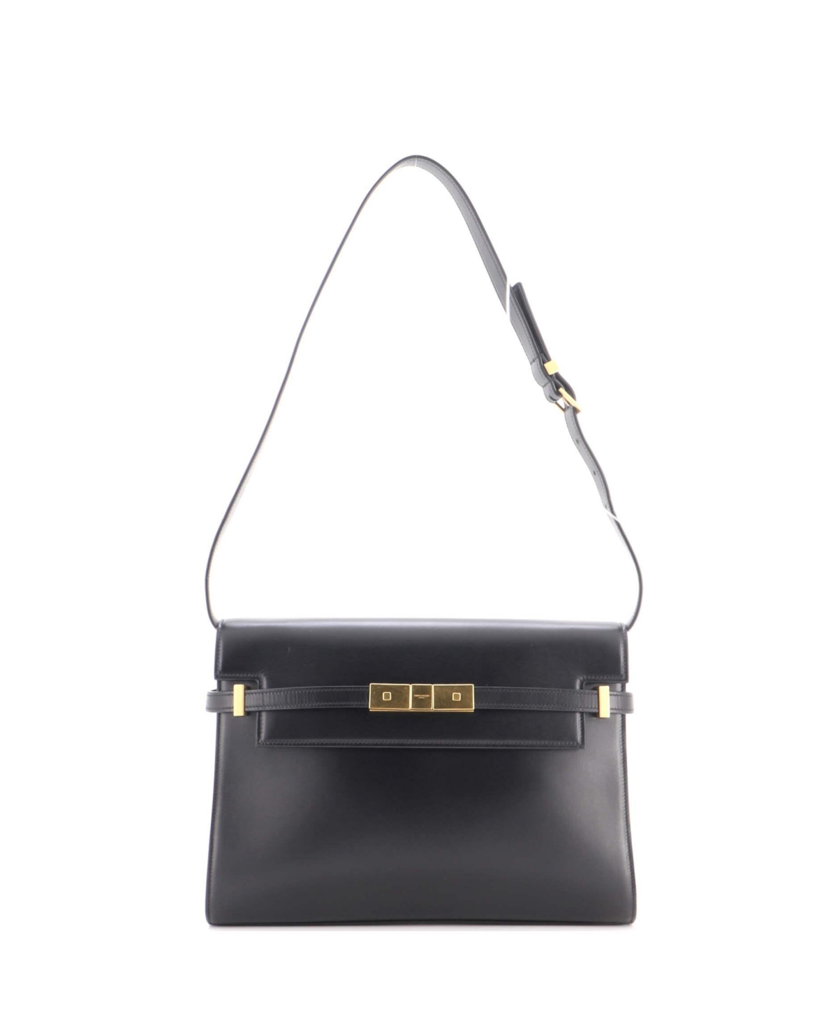 Pre-Owned Saint Laurent Medium Manhattan Shoulder Bag Leather - Black