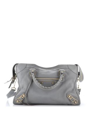 Medium City Classic Metallic Edge Bag Leather