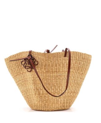 Medium Shell Basket Bag Woven Raffia