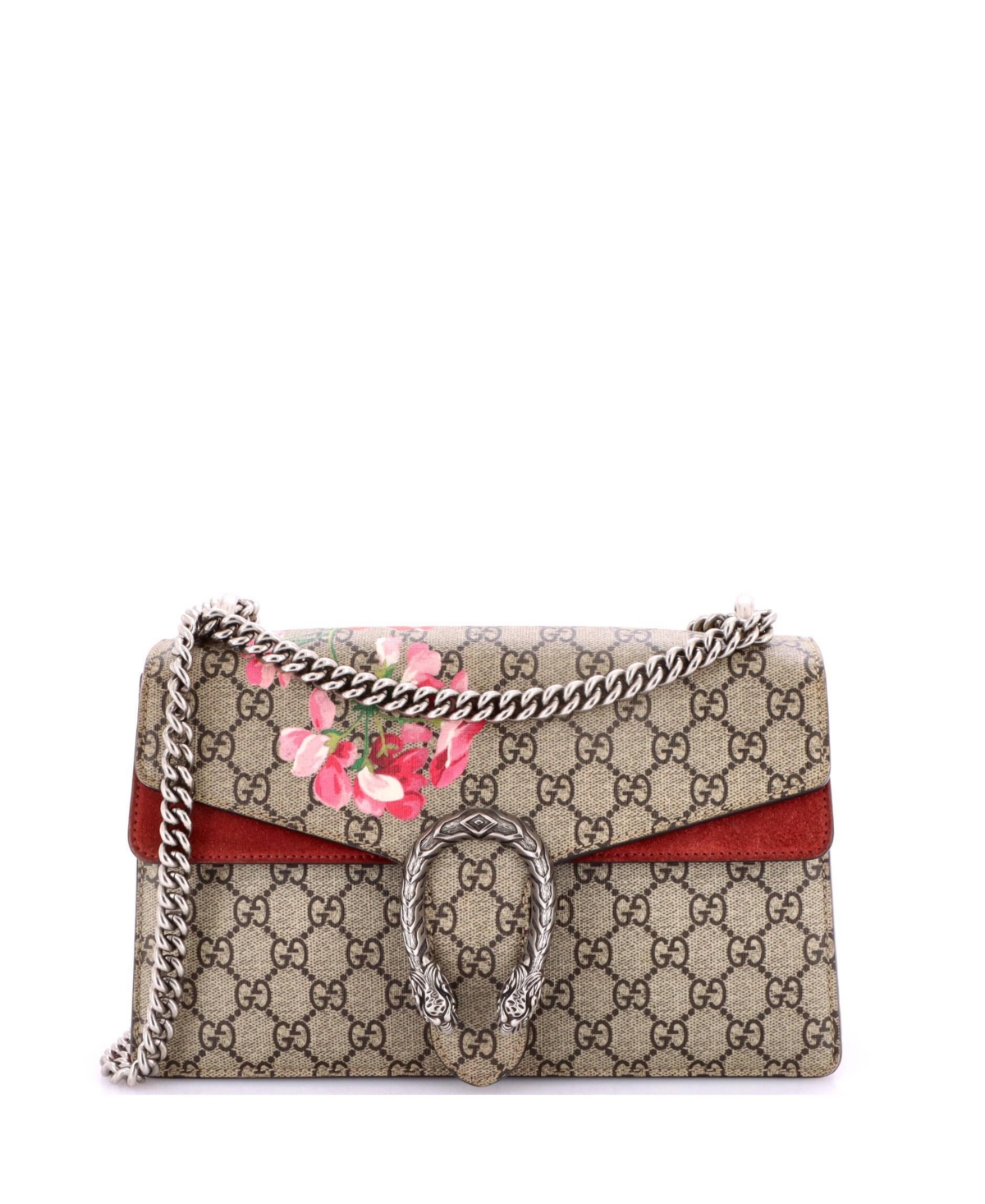 Pre-Owned Gucci Small Dionysus Bag Blooms Print Gg Coated Canvas - Brown