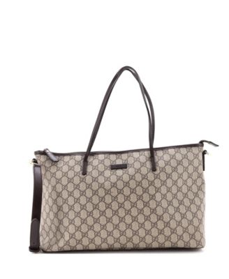 Large Convertible Zip Tote GG Coated Canvas with Leather