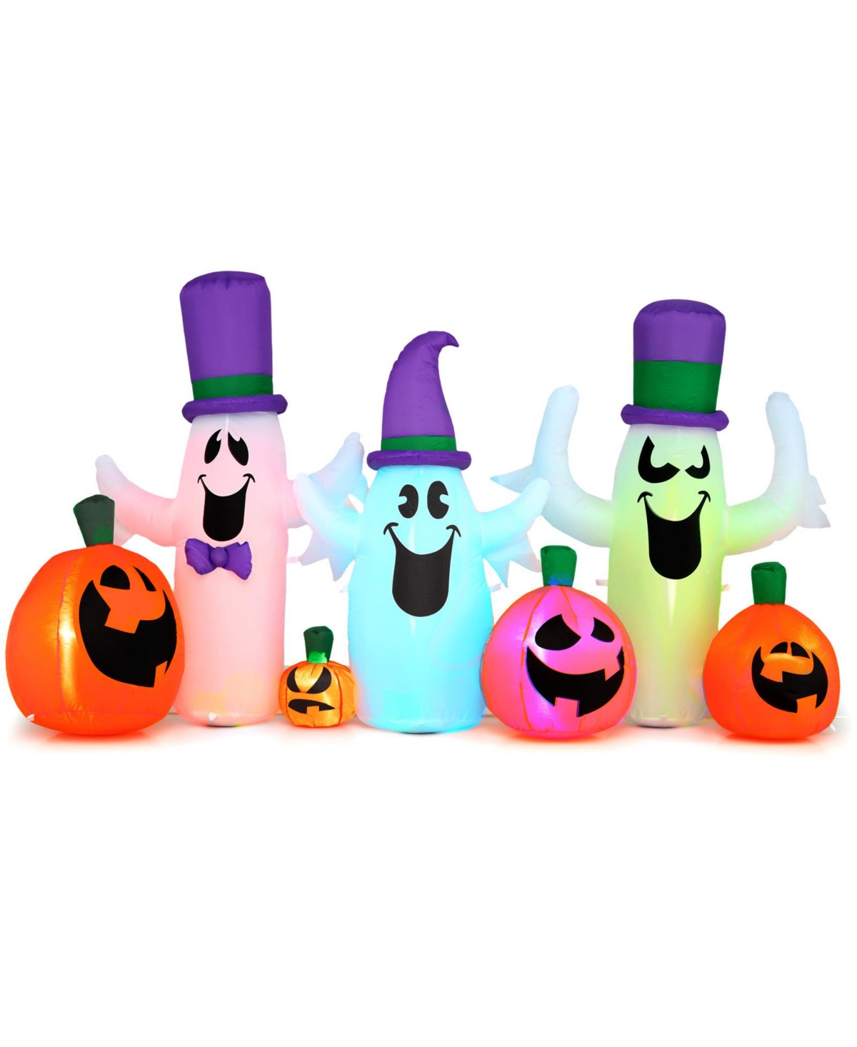 Costway 8 Ft Halloween Outdoor Inflatables with Built-in Rgb Led Lights for Holiday Party