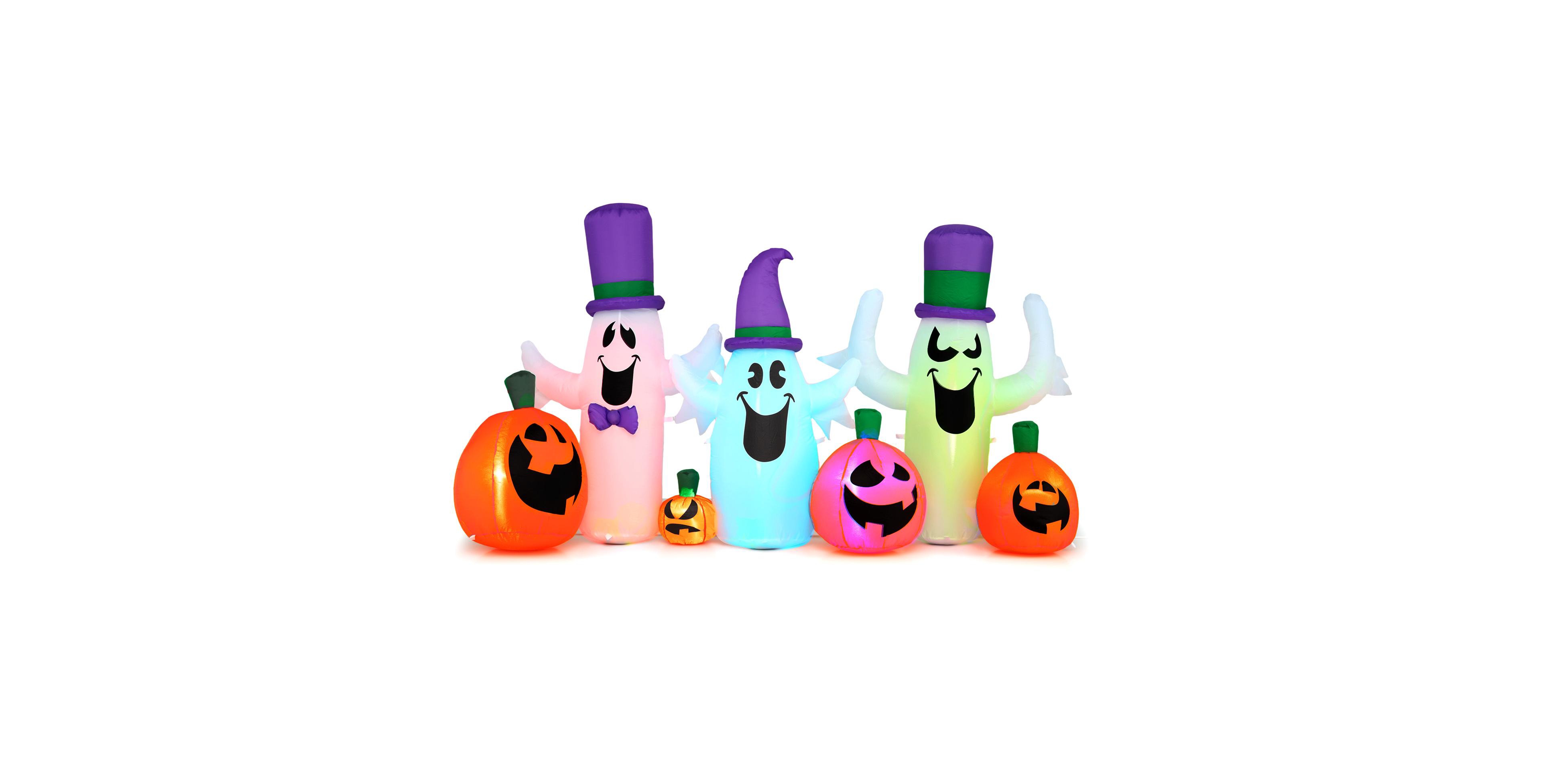Costway 8 Ft Halloween Outdoor Inflatables with Built-in Rgb Led Lights for Holiday Party