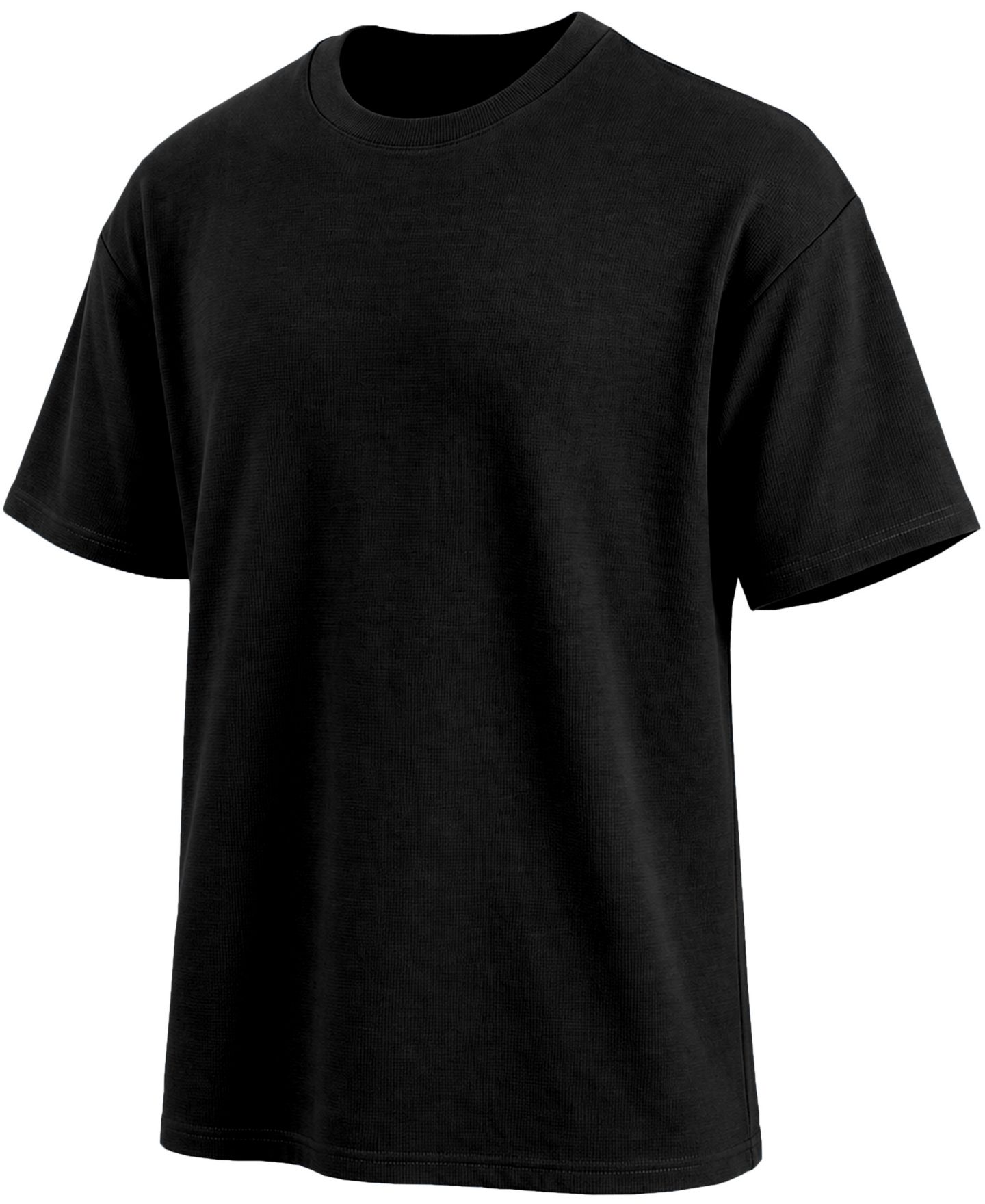 Мужские футболки Blu Rock Heavyweight Micro Waffle Knit Drop-Shoulder Short Sleeve, цвет: Чёрный — фото 3