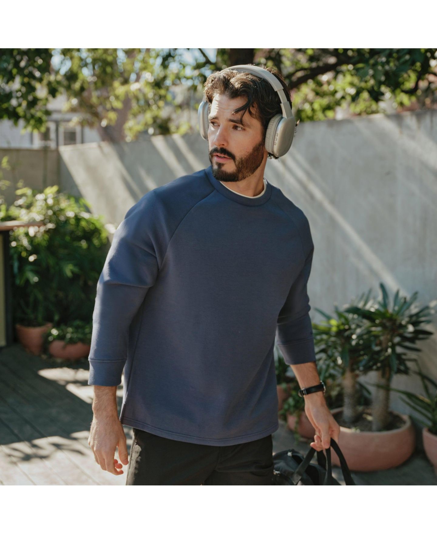 Мужская толстовка Jack Archer Sandwash Crewneck Sweatshirts, цвет: Синий — фото 2