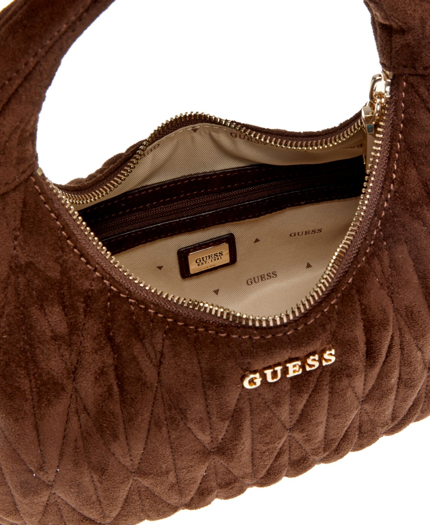 Женская сумка GUESS Lorraine Small Top Handle Hobo, цвет: Тёмно-коричневый — фото 3