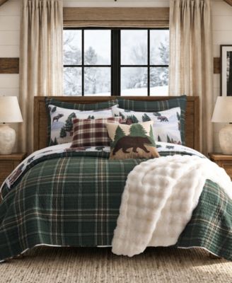 Lodge Toile Reversible 3-Piece Quilt Set, Full/Queen