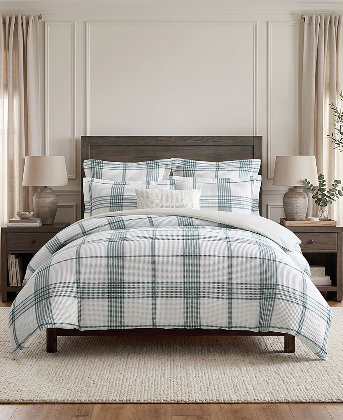 Levtex Home Waffle Plaid 3-Pc. Duvet Cover Set, Queen