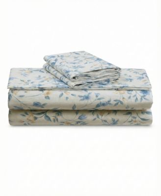 Printed 300 Thread Count Cotton Deep Pocket 4-Piece Sheet Set, King