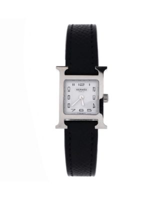Heure H Quartz Watch in Stainless Steel and Leather 17mm