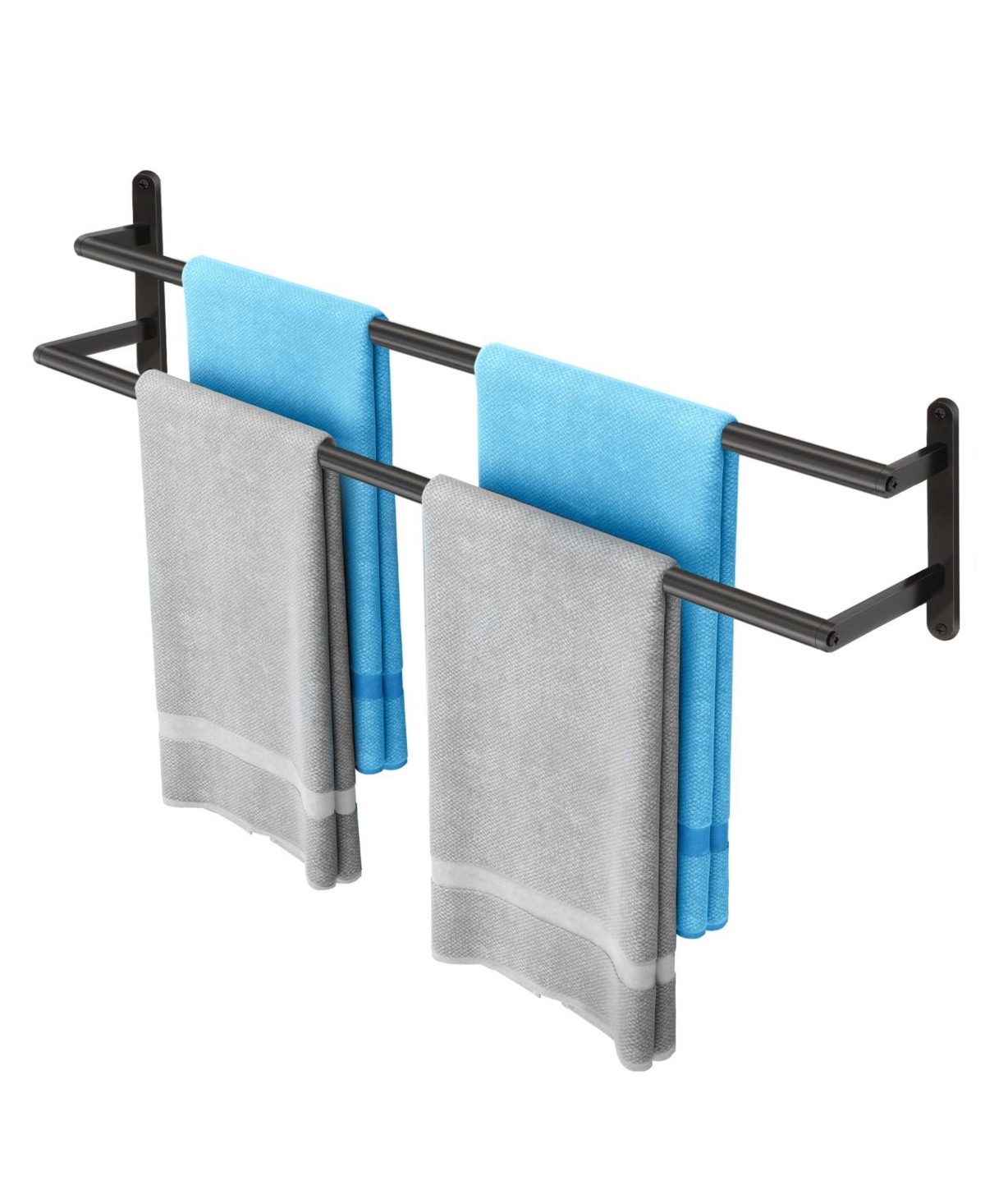 Cyqbd 32Inch Bathroom Hardware Double Towel Bar Rack Wall Mounted Holder