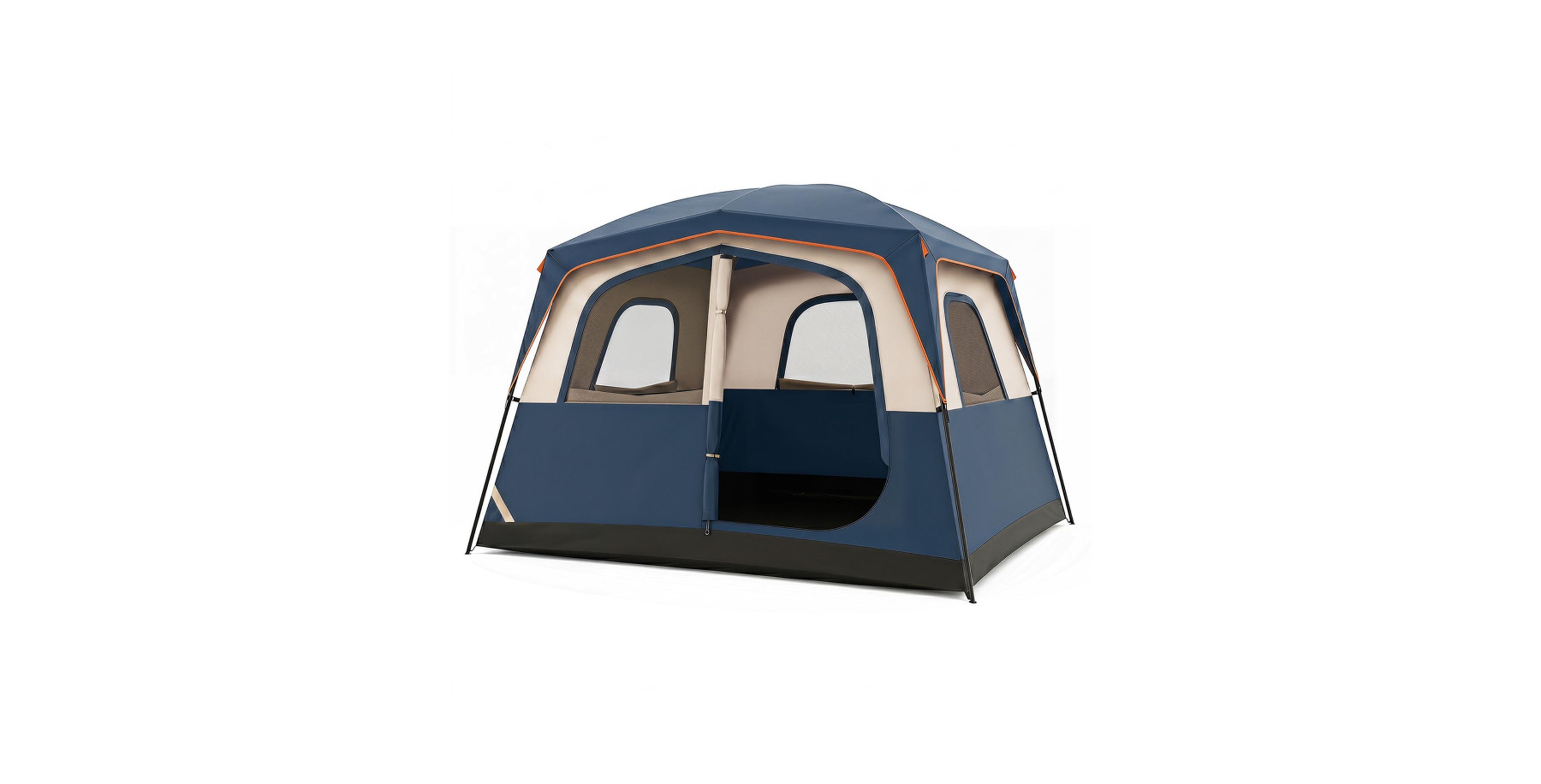 Sugift 6-Person Camping Tent Easy Setup Family Cabin Tent with Mesh Windows and Rainfly
