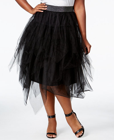 Melissa McCarthy Seven7 Trendy Plus Size Tulle A-Line Skirt