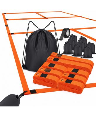 Portable Temporary Pickleball Court Marking Kit with Sandbags and Storage Bag
