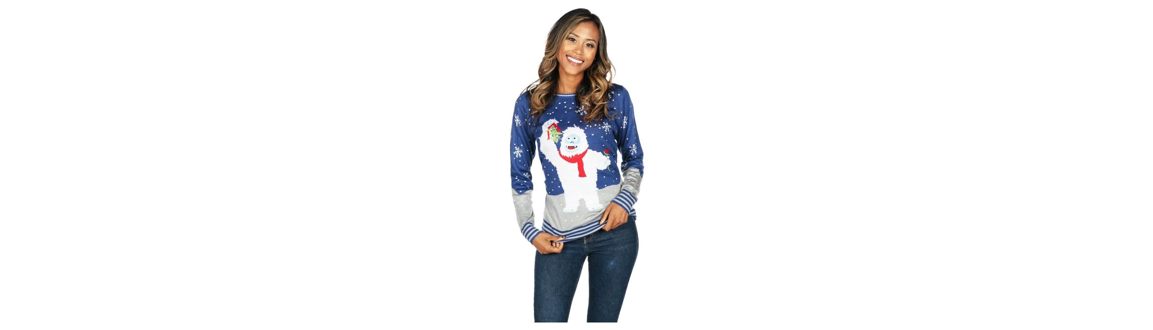 Tipsy Elves Women's Santa Unicorn Holiday Ugly-Christmas Sweater