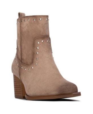Women's Western Stud-Embellished Suede Ankle Booties