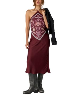 Women's Polyester Citrine Midi Dress